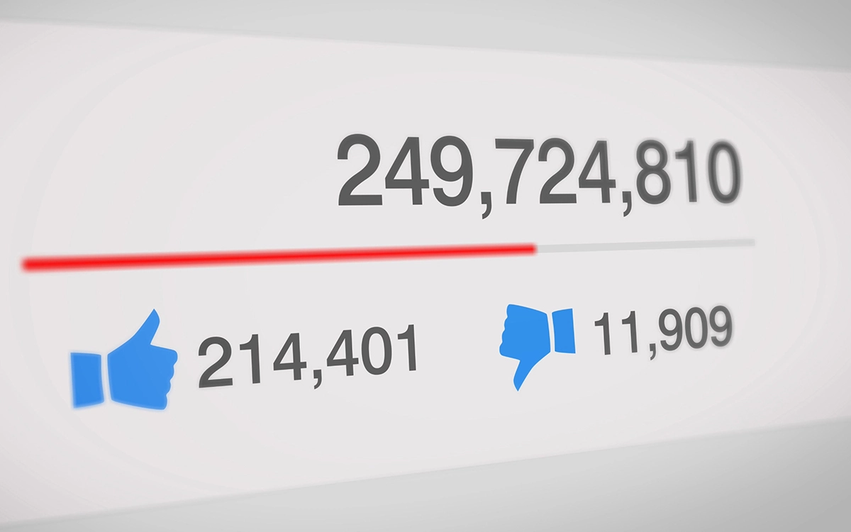 Vidéo YouTube affichant un grand nombre de vues